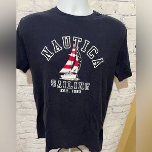 Nautica Short Sleeve Shirt Dark Blue Large